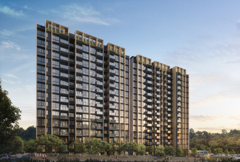 Architectural facade of Narra Residences condo at Dairy Farm Walk