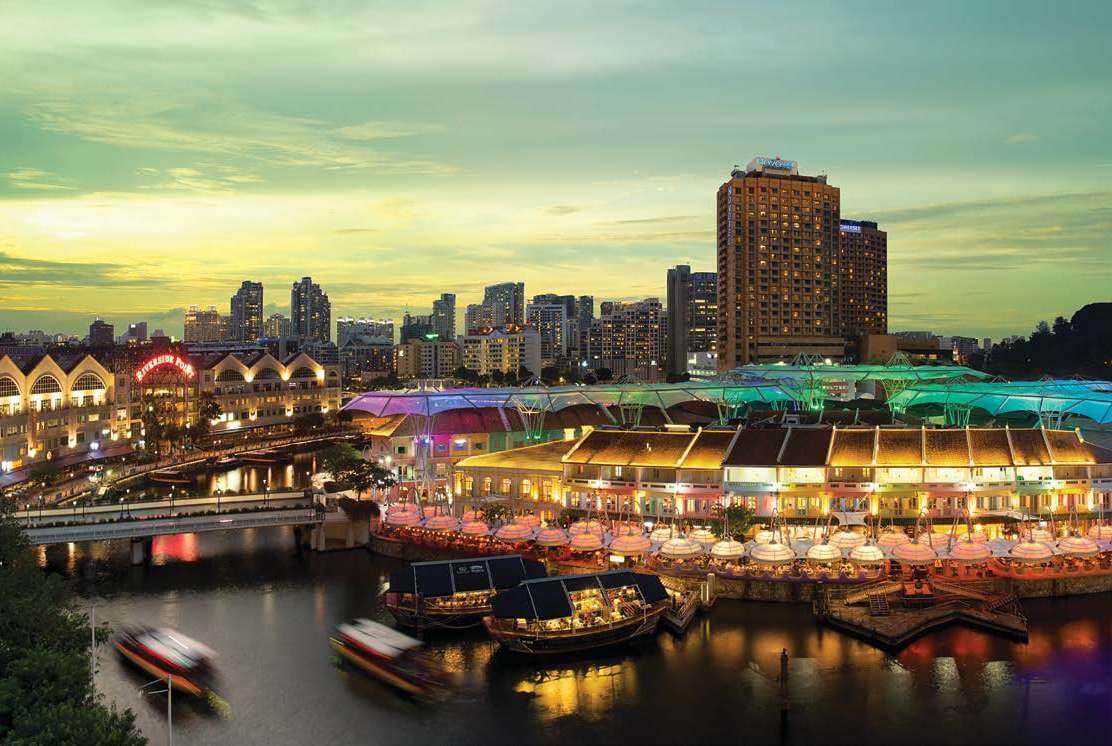 Clarke Quay riverfront dining and nightlife area along the Singapore River near River Valley