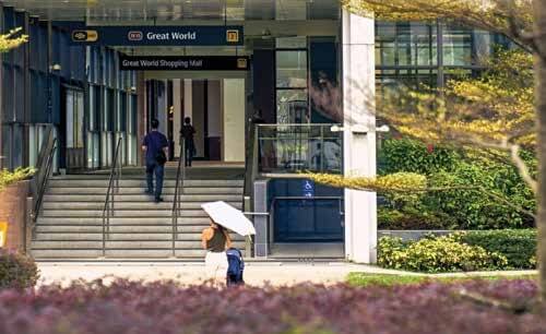 Entrance to Great World MRT station on the Thomson–East Coast Line