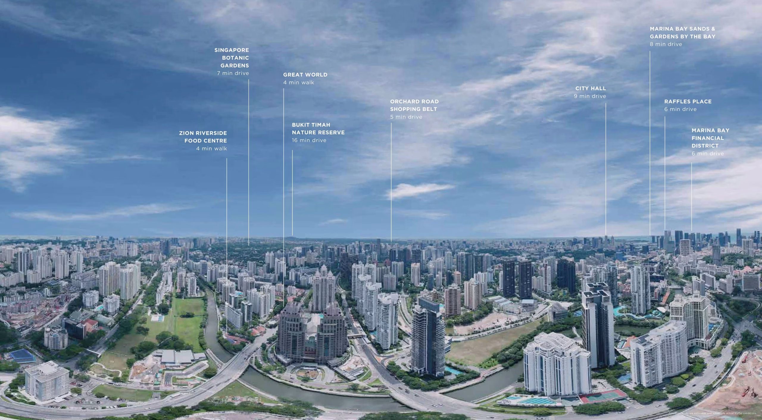 Panoramic view of the Singapore River and River Valley precinct near Great World