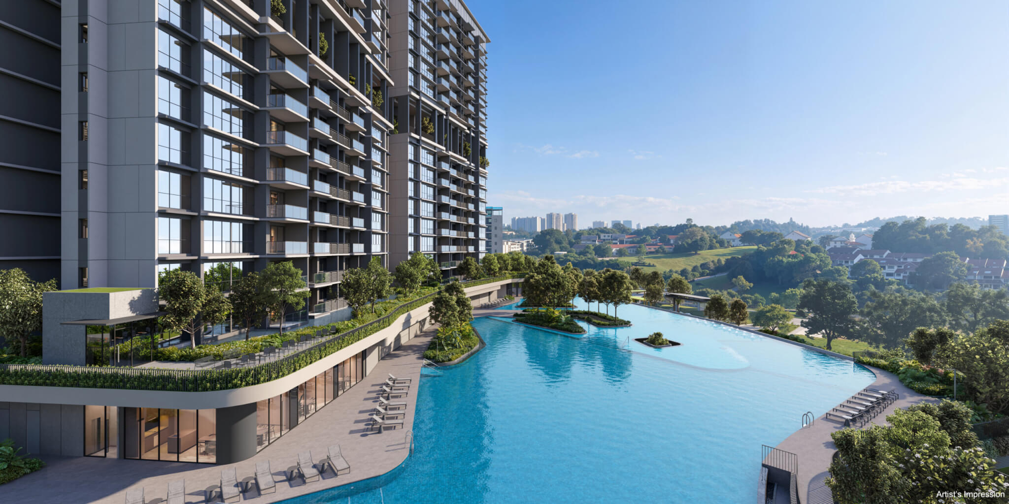 Lentor Gardens swimming pool featuring landscaped gardens, leisure spaces and resort-style condominium living in the Lentor neighbourhood