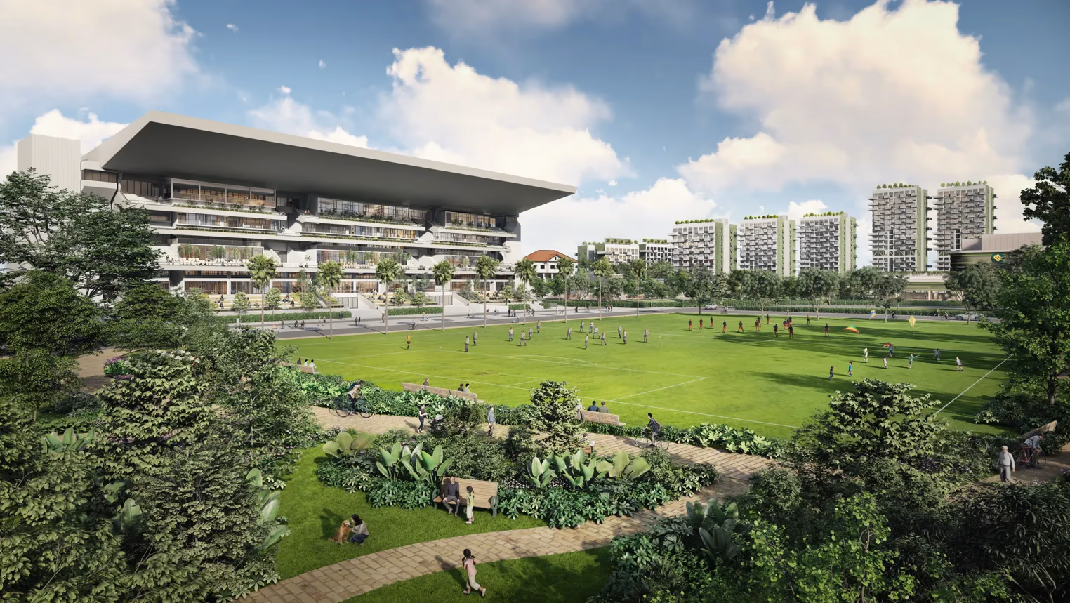 Artist's impression of Turf City redevelopment in Bukit Timah with future homes, green spaces and community amenities planned under Singapore's long-term master plan.