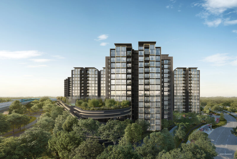 Copen Grand executive condominium by CDL and MCL Land, featuring modern architecture, residential towers and sustainable living in Tengah Forest Town