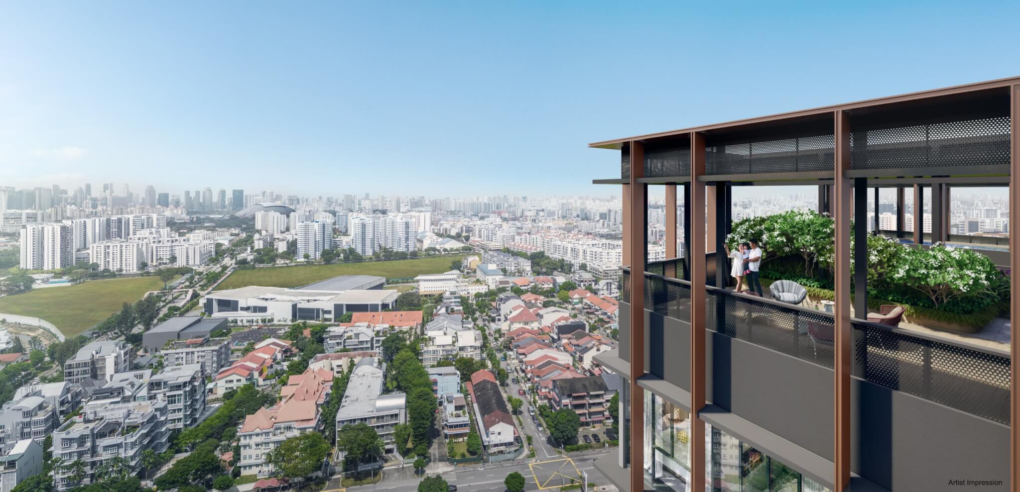 Artist's impression of The Continuum by Sunway Developments and Hoi Hup Realty showcasing modern architecture and premium living in Katong
